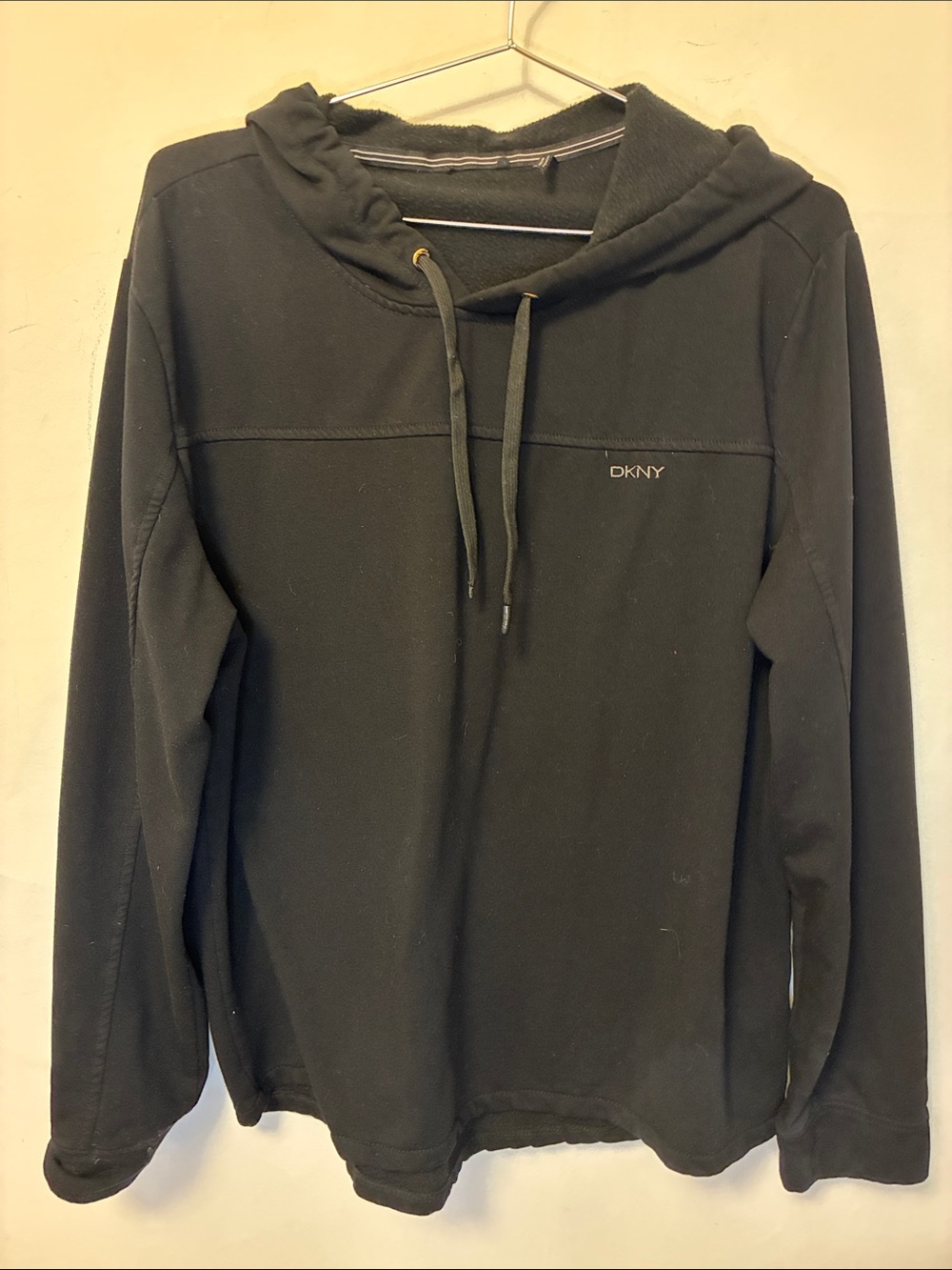 DKNY Black Pullover Hoodie with Subtle Logo
